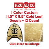 Custom Gold Leaf Decals 11.5" X 11.5" - 12 count