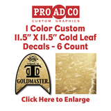 Custom Gold Leaf Decals 11.5" X 11.5" - 6 count