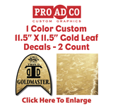 Custom Gold Leaf Decals 11.5" X 11.5" - 2 count
