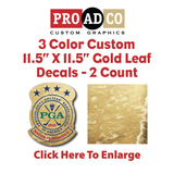 Custom Gold Leaf Decals 11.5" X 11.5" - 2 count