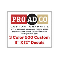 Custom Decals 11" X 12" - 500 count