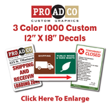 Custom Decals 12" X 18" - 1000 count