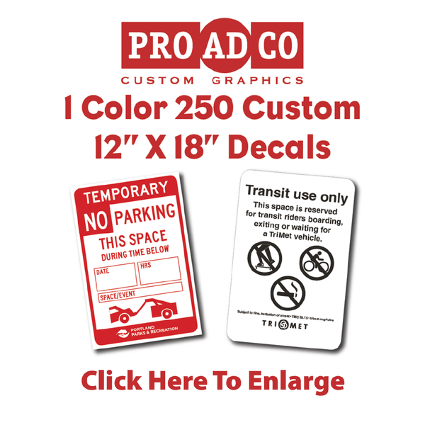 Custom Decals 12" X 18" - 250 count