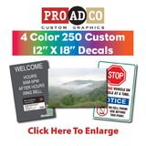 Custom Decals 12" X 18" - 250 count