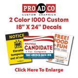 Custom Decals 18" X 24" - 1000 count