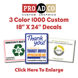 Custom Decals 18" X 24" - 1000 count