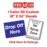 Custom Decals 18" X 24" - 50 count