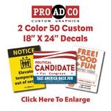 Custom Decals 18" X 24" - 50 count