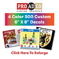 Custom Decals 6" X 8" - 500 count