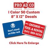 Custom Decals 8" X 12" - 50 count