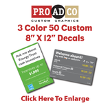 Custom Decals 8" X 12" - 50 count