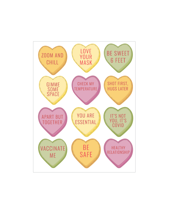 Valentine's Day Candy Heart Decal set – Pro Ad Co, Inc.