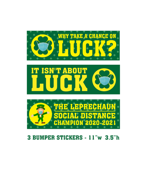 St. Patrick's Day Covid Awarness stickers - 3 count