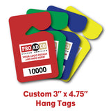 NEW Custom Hang Tag 3" X 4.75" - 250 , 500, 1000 count