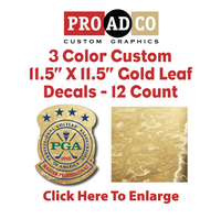 Custom Gold Leaf Decals 11.5" X 11.5" - 12 count