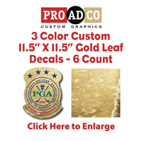 Custom Gold Leaf Decals 11.5" X 11.5" - 6 count