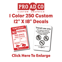 Custom Decals 12" X 18" - 250 count
