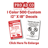 Custom Decals 12" X 18" - 500 count