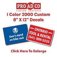 Custom Decals 8" X 12" - 2000 count