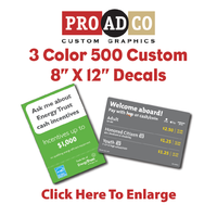 Custom Decals 8" X 12" - 500 count