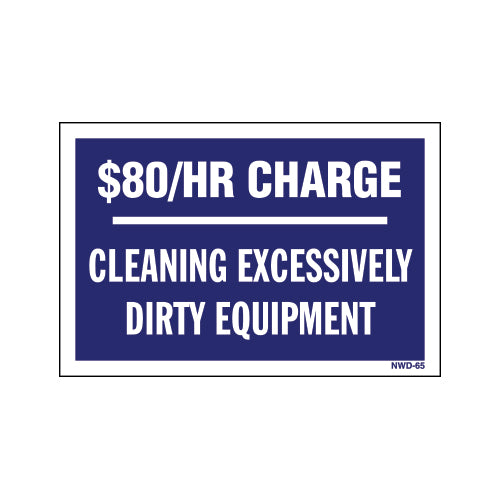 Equipment Rental Decal 2" X 3" [NWD-65] 25 count
