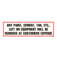 Equipment Rental Decal 1.5" X 5" [NWD-12B] 25 count