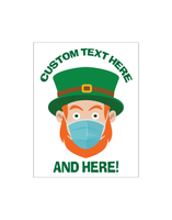 St. Patrick's Day Mask Awareness Decal - Leprechaun *Personalize